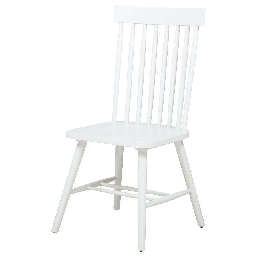 Home & Sleep Outlet - Andrews Windsor Spindle Back Dining Side Chair White (Set of 2)