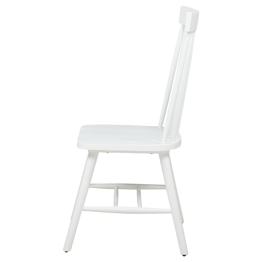 Home & Sleep Outlet - Andrews Windsor Spindle Back Dining Side Chair White (Set of 2)