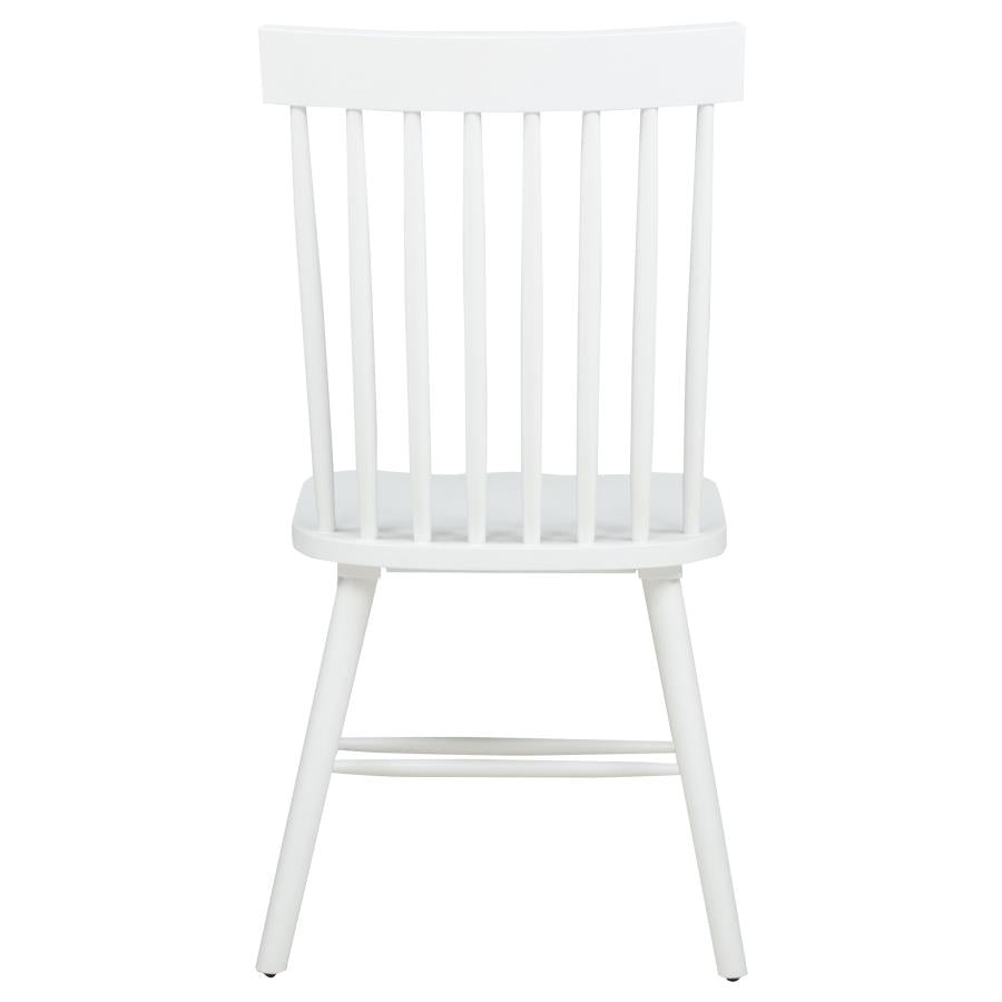 Home & Sleep Outlet - Andrews Windsor Spindle Back Dining Side Chair White (Set of 2)