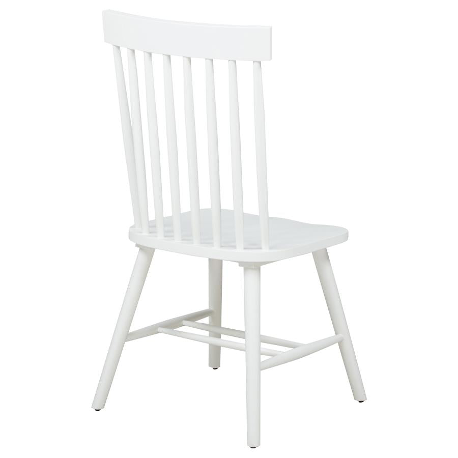 Home & Sleep Outlet - Andrews Windsor Spindle Back Dining Side Chair White (Set of 2)