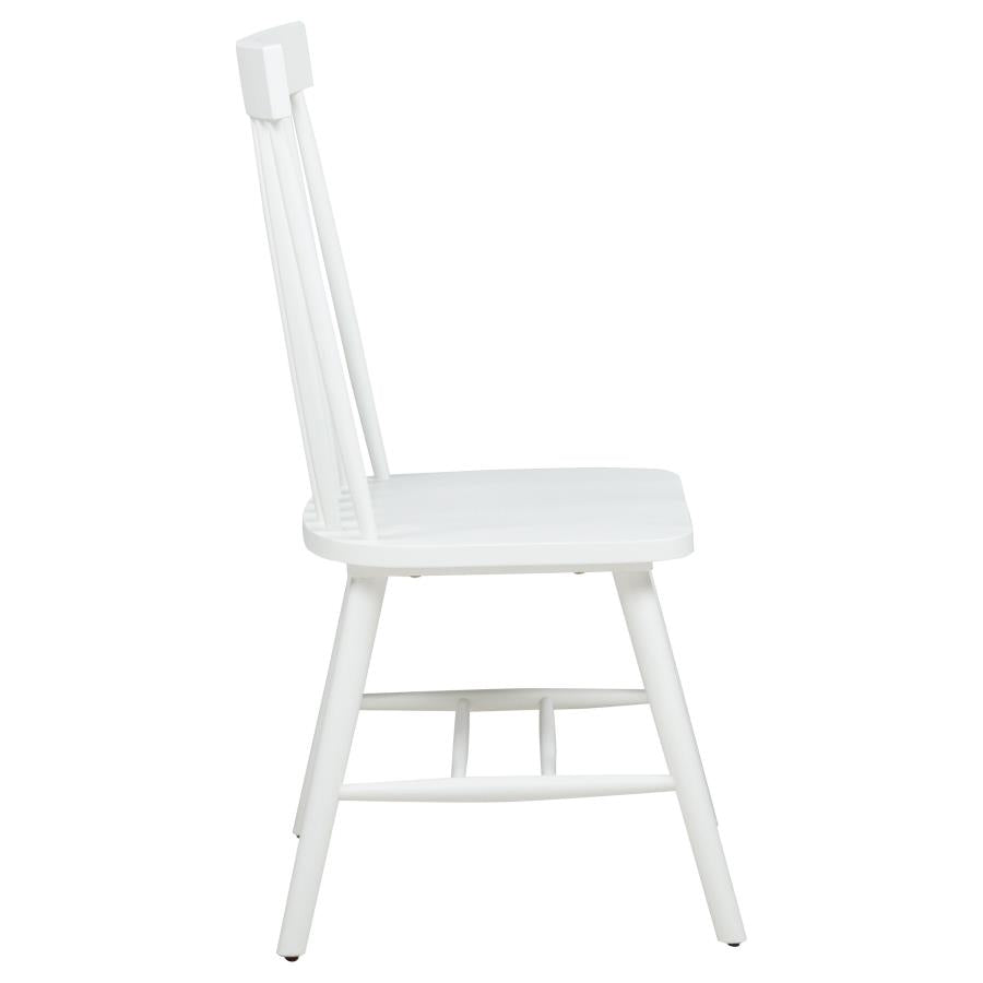 Home & Sleep Outlet - Andrews Windsor Spindle Back Dining Side Chair White (Set of 2)