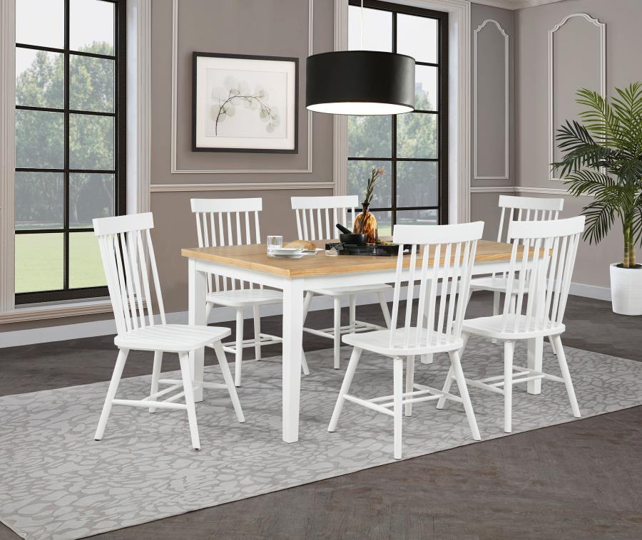 Home & Sleep Outlet - Andrews Windsor Spindle Back Dining Side Chair White (Set of 2)