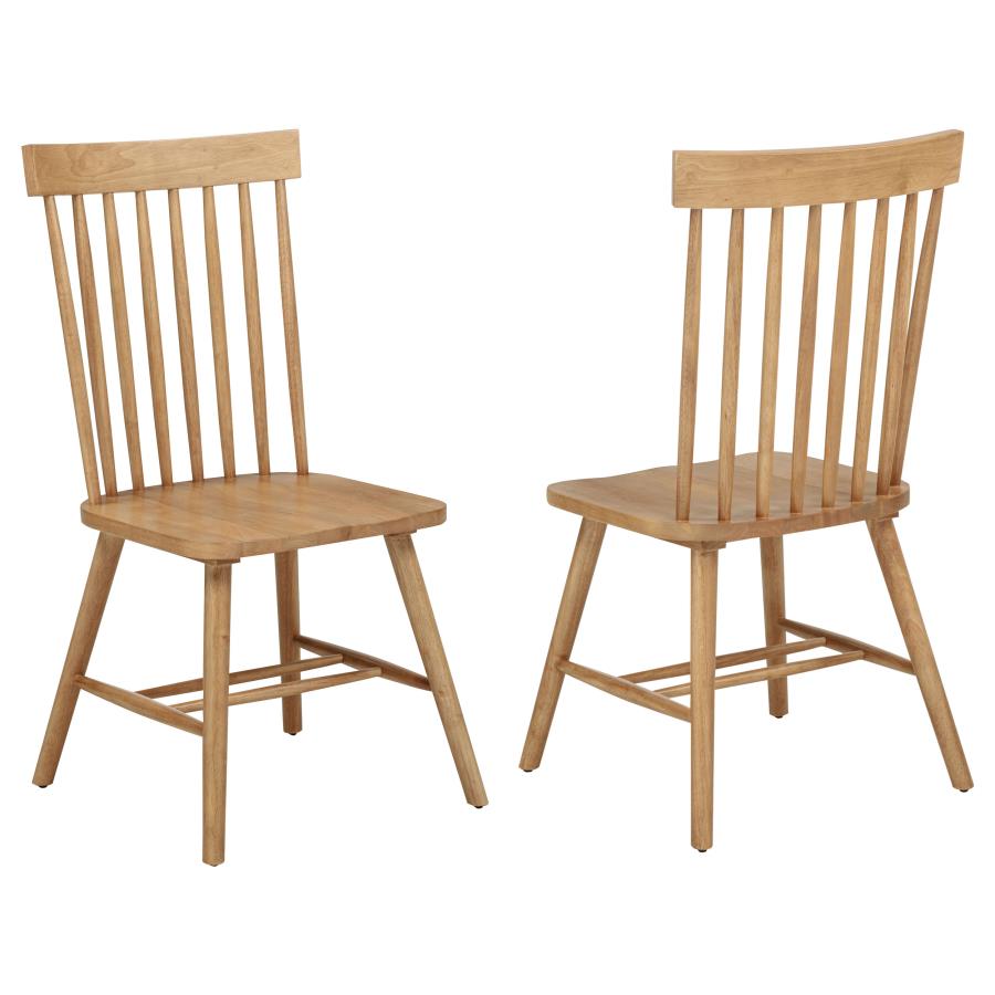Home & Sleep Outlet - Andrews Windsor Spindle Back Dining Side Chair Light Ash (Set of 2)