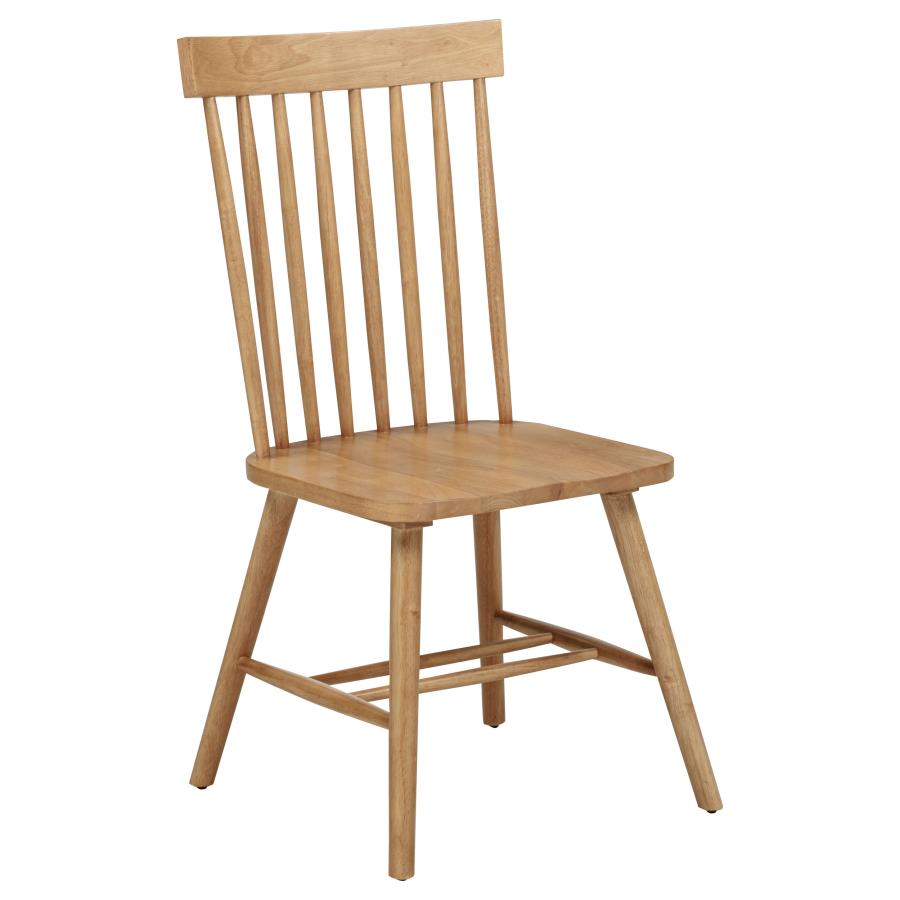 Home & Sleep Outlet - Andrews Windsor Spindle Back Dining Side Chair Light Ash (Set of 2)