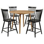 Home & Sleep Outlet - Andrews 5-piece Round Counter Dining Set Light Ash and Black