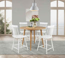 Andrews 5-piece Round Counter Dining Set Light Ash and White