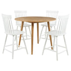 Home & Sleep Outlet - Andrews 5-piece Round Counter Dining Set Light Ash and White