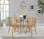 Home & Sleep Outlet - Andrews 5-piece Round Counter Height Dining Set Light Ash