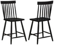 Home & Sleep Outlet - Andrews Windsor Counter Height Dining Side Chair Black (Set of 2)