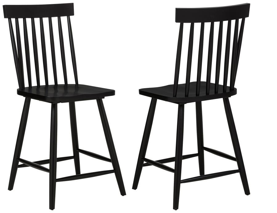 Home & Sleep Outlet - Andrews Windsor Counter Height Dining Side Chair Black (Set of 2)