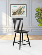 Home & Sleep Outlet - Andrews Windsor Counter Height Dining Side Chair Black (Set of 2)