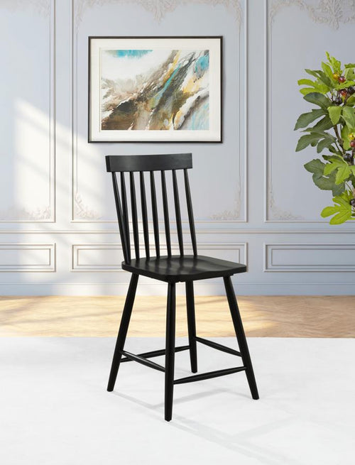 Home & Sleep Outlet - Andrews Windsor Counter Height Dining Side Chair Black (Set of 2)