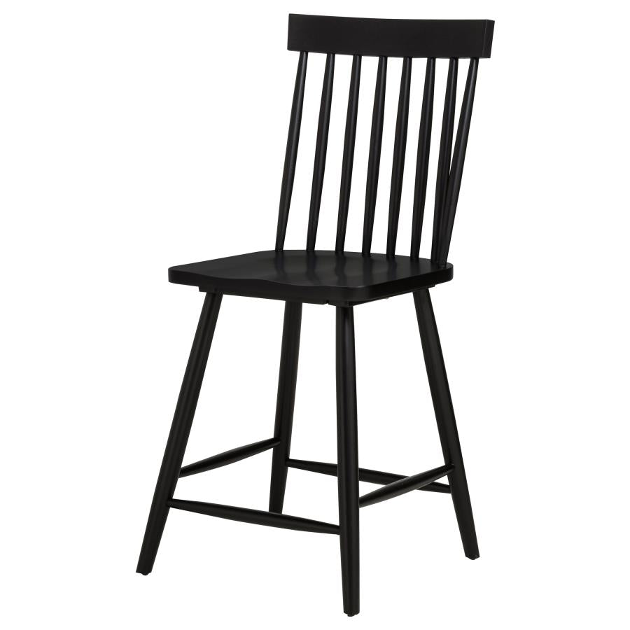 Home & Sleep Outlet - Andrews Windsor Counter Height Dining Side Chair Black (Set of 2)