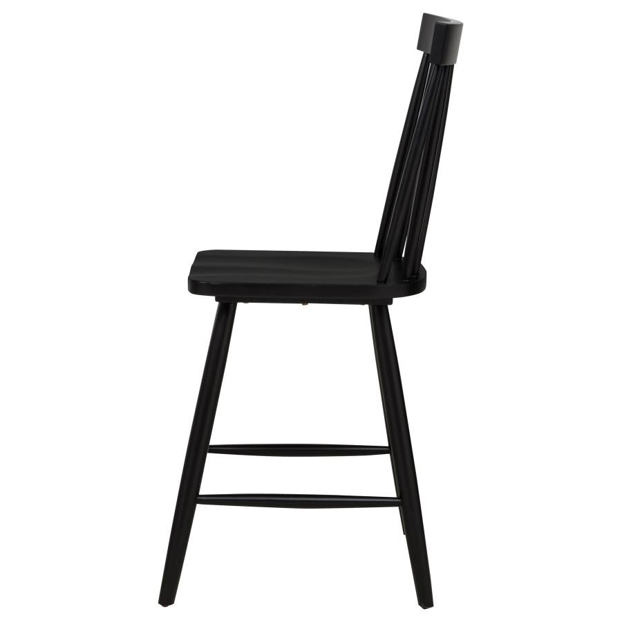 Home & Sleep Outlet - Andrews Windsor Counter Height Dining Side Chair Black (Set of 2)