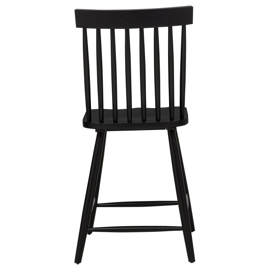 Home & Sleep Outlet - Andrews Windsor Counter Height Dining Side Chair Black (Set of 2)