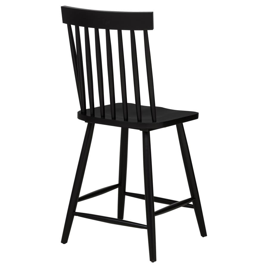 Home & Sleep Outlet - Andrews Windsor Counter Height Dining Side Chair Black (Set of 2)