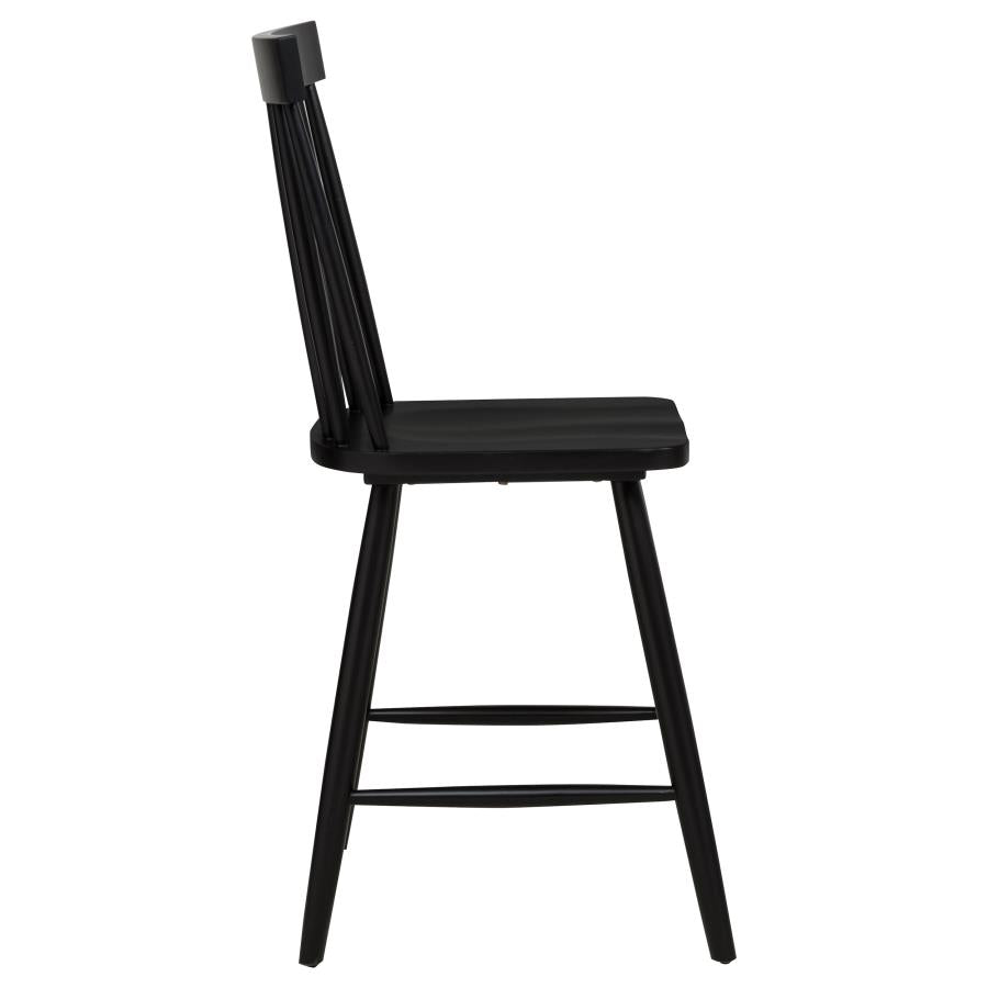Home & Sleep Outlet - Andrews Windsor Counter Height Dining Side Chair Black (Set of 2)