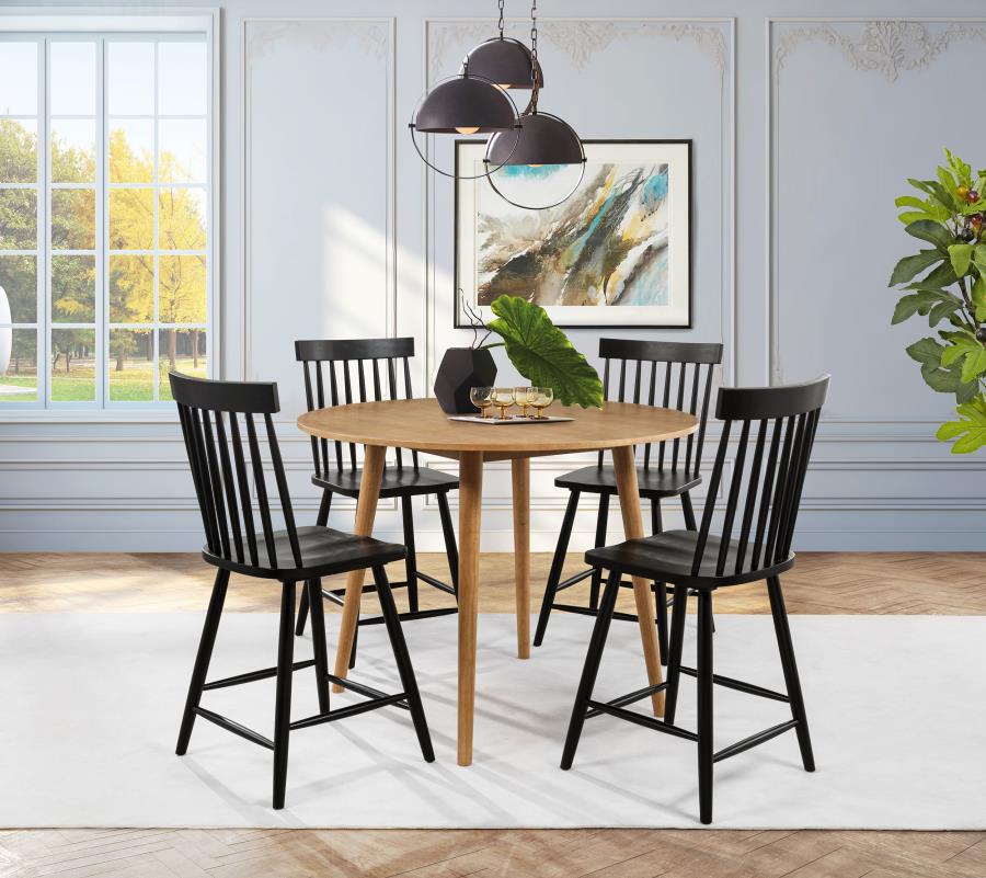 Home & Sleep Outlet - Andrews Windsor Counter Height Dining Side Chair Black (Set of 2)