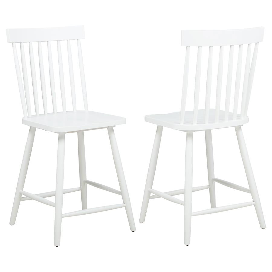 Home & Sleep Outlet - Andrews Windsor Counter Height Dining Side Chair White (Set of 2)