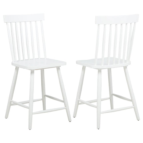 Home & Sleep Outlet - Andrews Windsor Counter Height Dining Side Chair White (Set of 2)