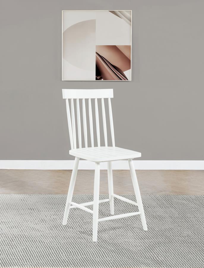 Home & Sleep Outlet - Andrews Windsor Counter Height Dining Side Chair White (Set of 2)