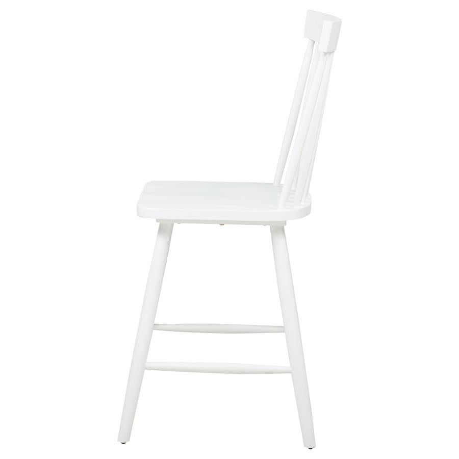 Home & Sleep Outlet - Andrews Windsor Counter Height Dining Side Chair White (Set of 2)