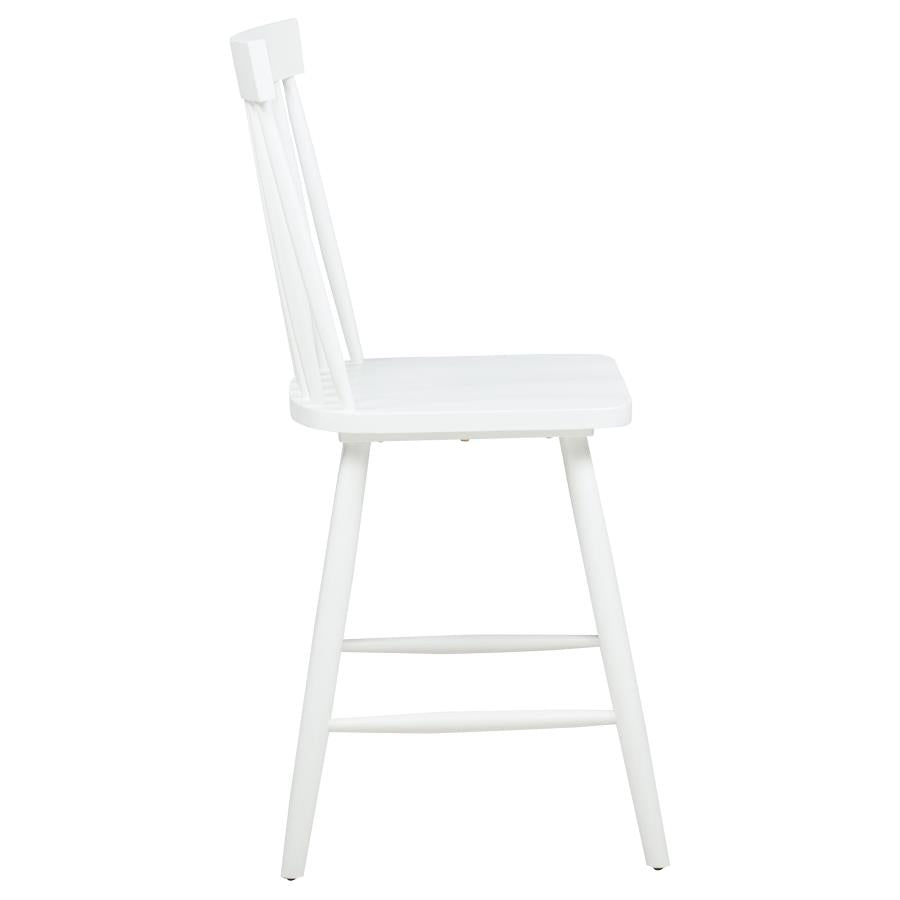 Home & Sleep Outlet - Andrews Windsor Counter Height Dining Side Chair White (Set of 2)