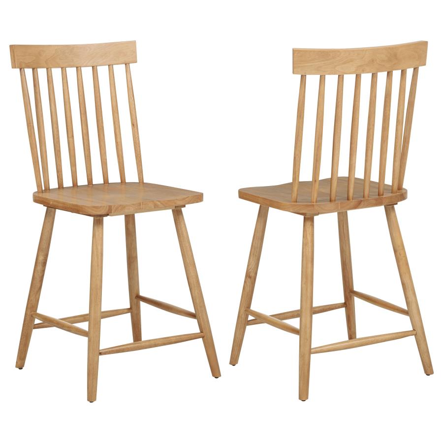 Home & Sleep Outlet - Andrews Windsor Counter Height Dining Side Chair Light Ash (Set of 2)