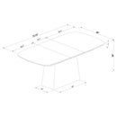 Potero 73-inch Faux Marble Extension Leaf Dining Table Black