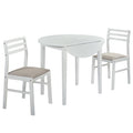 Home & Sleep Outlet - Bucknell 3-piece Round Drop Leaf Dining Table Set White