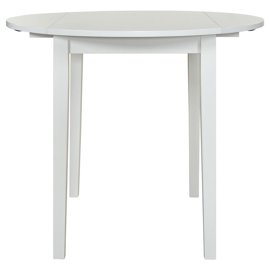 Home & Sleep Outlet - Bucknell 3-piece Round Drop Leaf Dining Table Set White