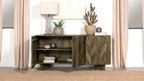 Home & Sleep Outlet - Tyler 3-door Solid Wood Sideboard Buffet Cabinet Mango Brown