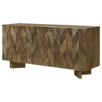 Home & Sleep Outlet - Tyler 3-door Solid Wood Sideboard Buffet Cabinet Mango Brown