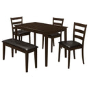 Guillen 5-piece Rectangular Dining Table Set Cappuccino