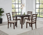 Home & Sleep Outlet - Barton 5-piece Round Wood Dining Table Set Dark Brown
