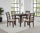 Barton 5-piece Round Wood Dining Table Set Dark Brown