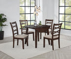 Home & Sleep Outlet - Barton 5-piece Round Wood Dining Table Set Dark Brown