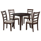 Home & Sleep Outlet - Barton 5-piece Round Wood Dining Table Set Dark Brown