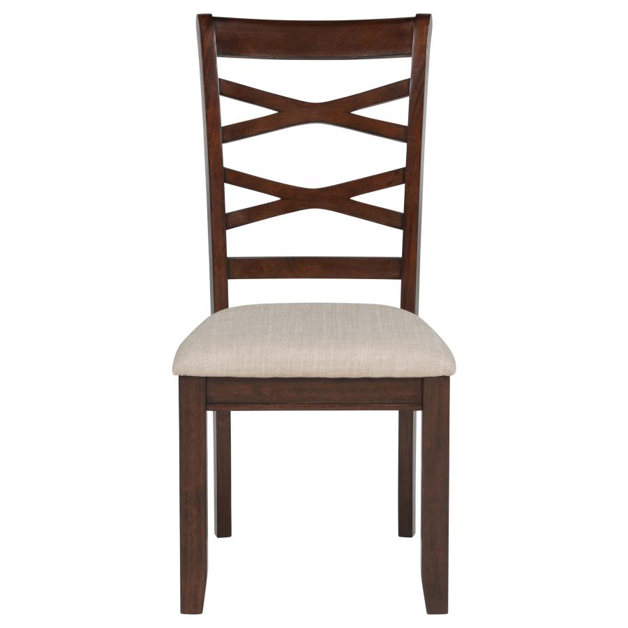 Home & Sleep Outlet - Barton 5-piece Round Wood Dining Table Set Dark Brown