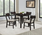 Home & Sleep Outlet - Catley 5-piece Round Drop Leaf Dining Table Set Dark Coffee