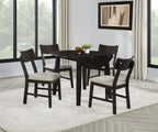 Home & Sleep Outlet - Catley 5-piece Round Drop Leaf Dining Table Set Dark Coffee