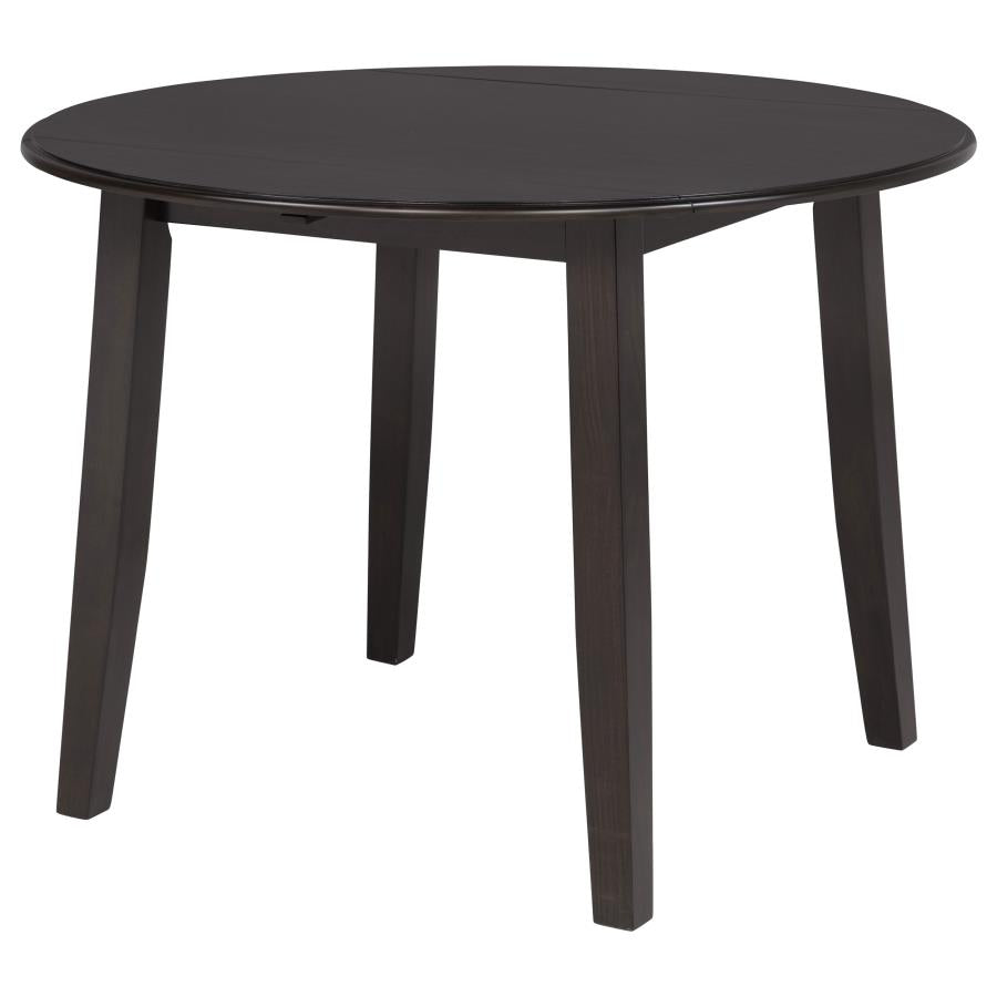 Home & Sleep Outlet - Catley 5-piece Round Drop Leaf Dining Table Set Dark Coffee