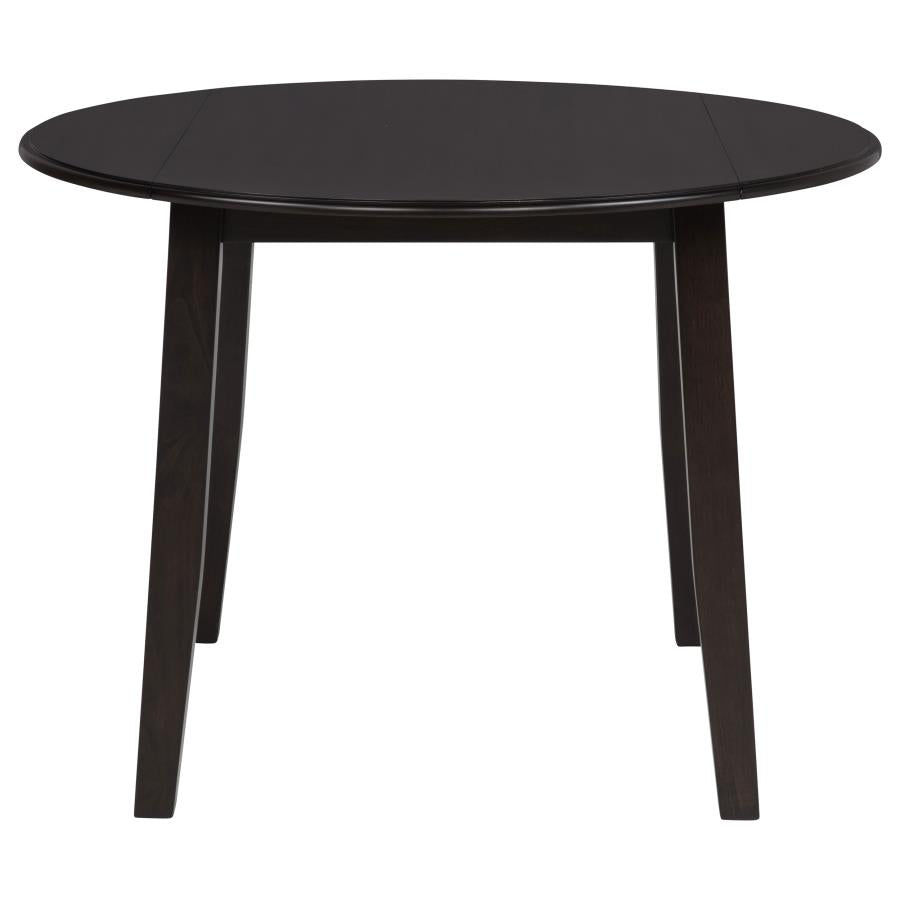 Home & Sleep Outlet - Catley 5-piece Round Drop Leaf Dining Table Set Dark Coffee