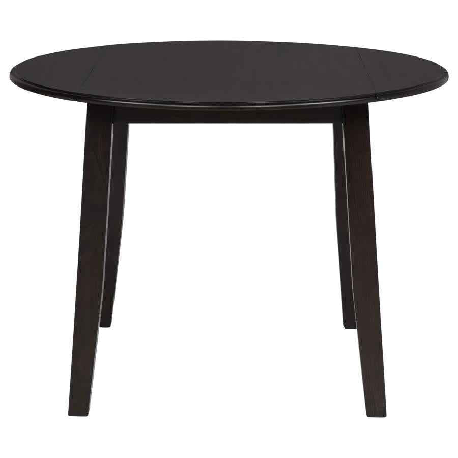 Catley 5-piece Round Drop Leaf Dining Table Set Dark Coffee