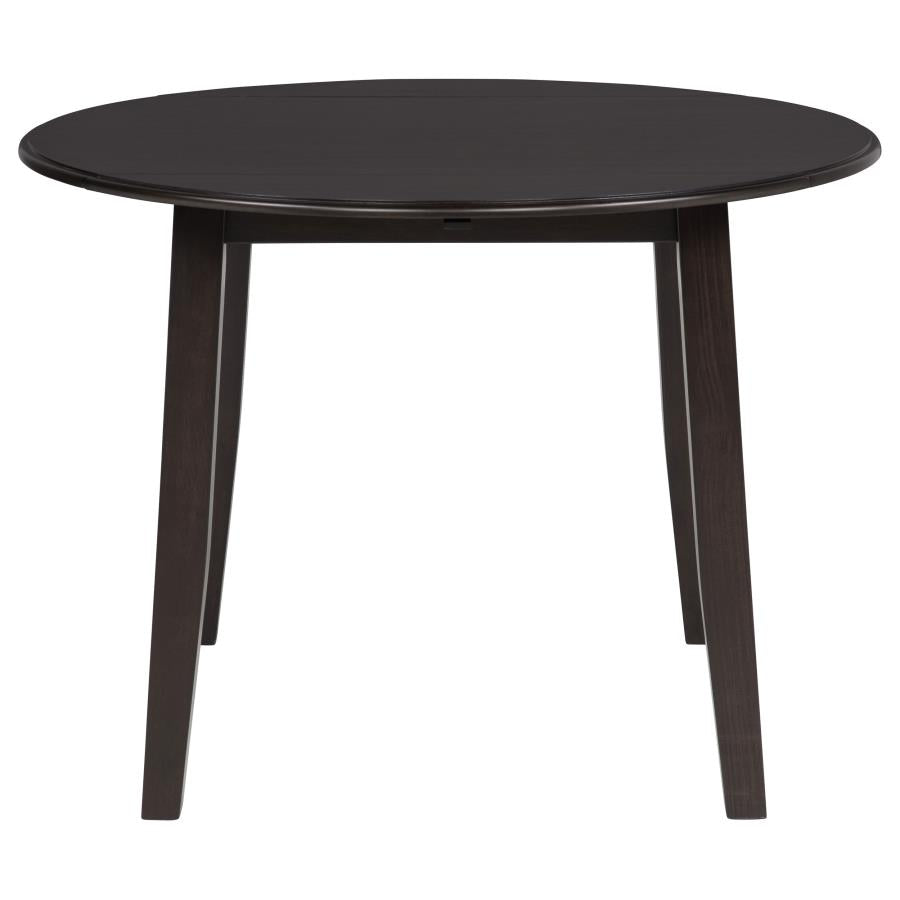 Home & Sleep Outlet - Catley 5-piece Round Drop Leaf Dining Table Set Dark Coffee