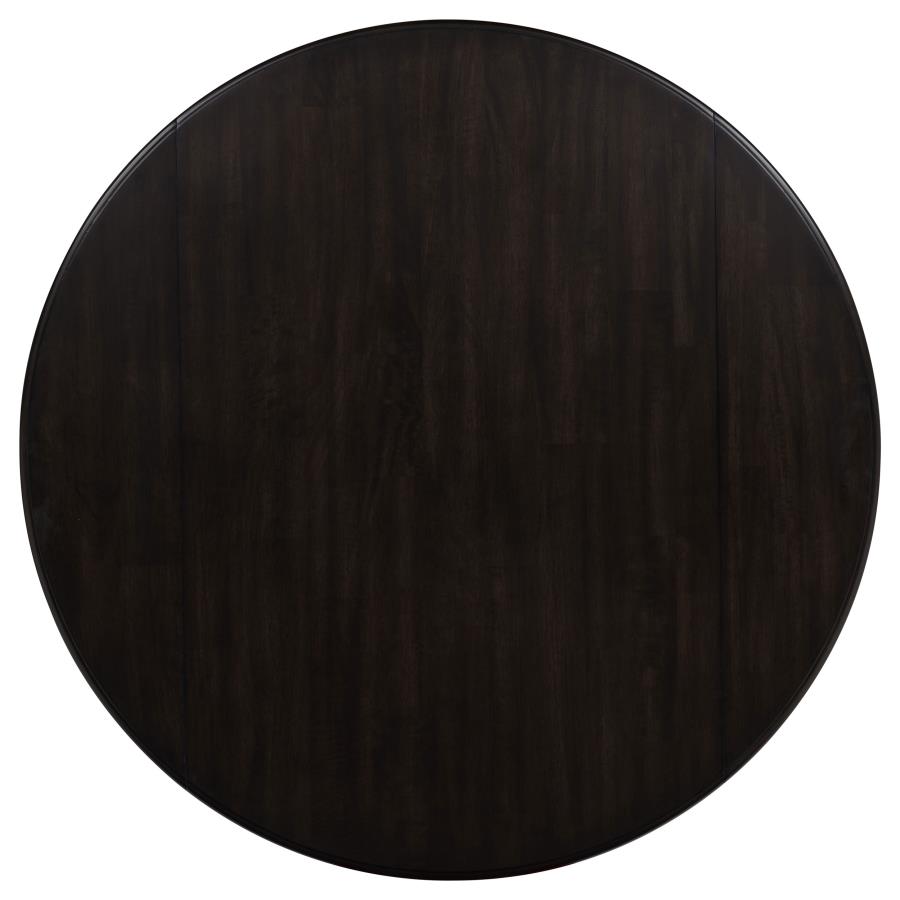 Home & Sleep Outlet - Catley 5-piece Round Drop Leaf Dining Table Set Dark Coffee
