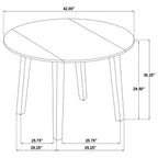 Home & Sleep Outlet - Catley 5-piece Round Drop Leaf Dining Table Set Dark Coffee