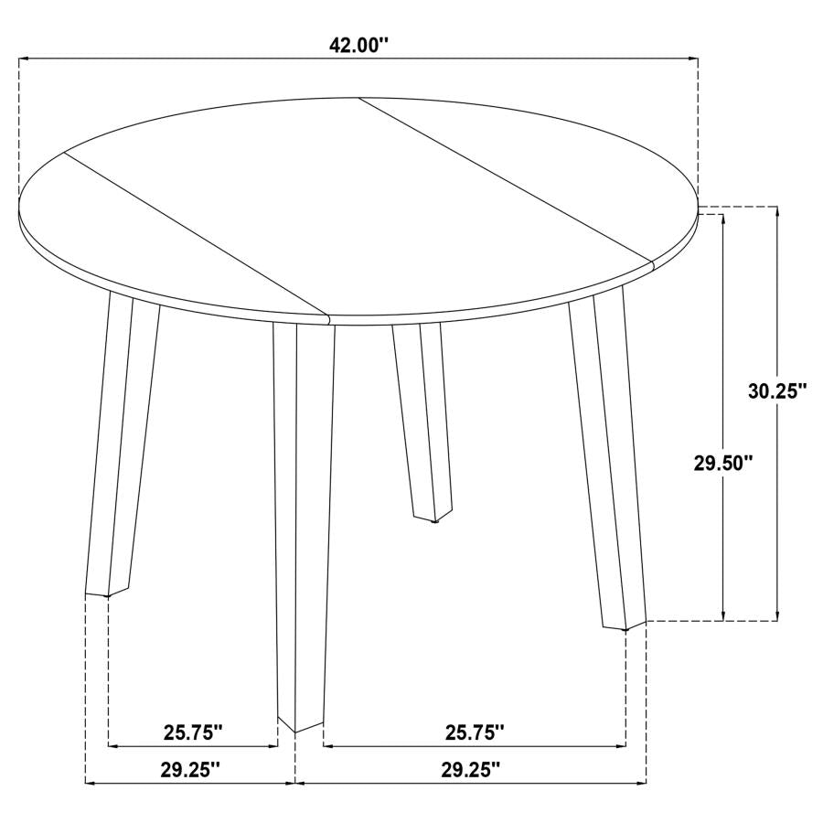 Home & Sleep Outlet - Catley 5-piece Round Drop Leaf Dining Table Set Dark Coffee