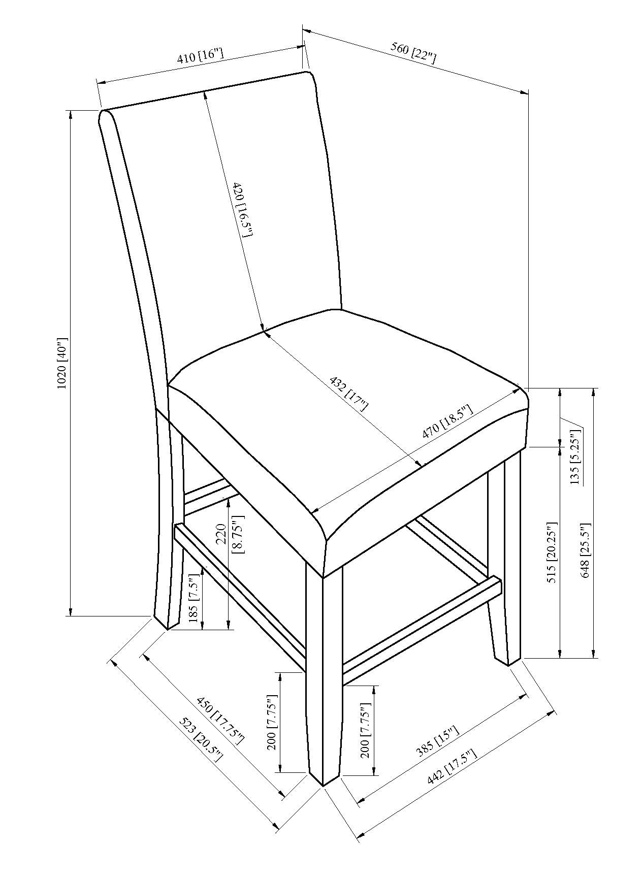 PARKSIDE 1712-5P (6-Piece Counter Dining Set)