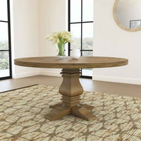 Florence Round 60-inch Wood Dining Table Rustic Honey